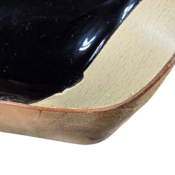 Stuart Weitzman Heels Women 9.5 Peep Toe Black Patent Leather Pumps Dress Formal - Picture 12 of 12